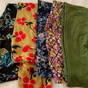 5 Pairs Lularoe Leggings Bundle Size os